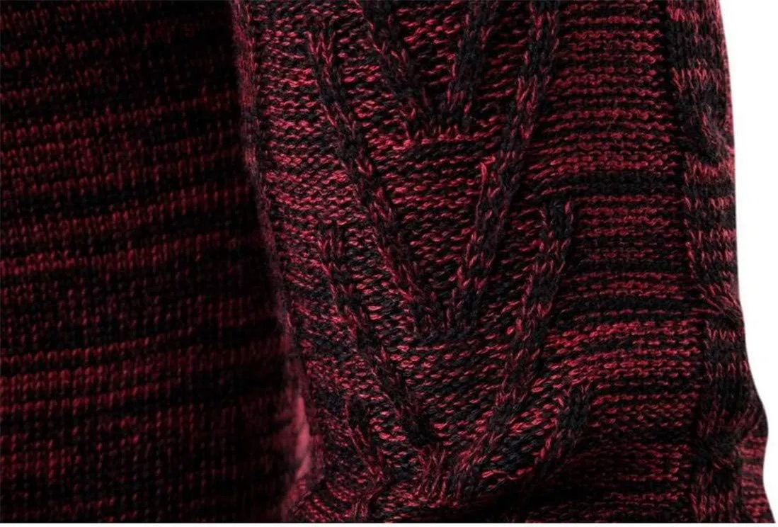 HZCX FASHION Men's Slim Fit Long Sleeve Open Front Cardigan Sweater with Pockets