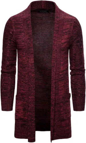 HZCX FASHION Men's Slim Fit Long Sleeve Open Front Cardigan Sweater with Pockets