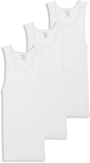 Jockey Men's Undershirt 100% Cotton Tall Man A-Shirt Tank - 3 Pack
