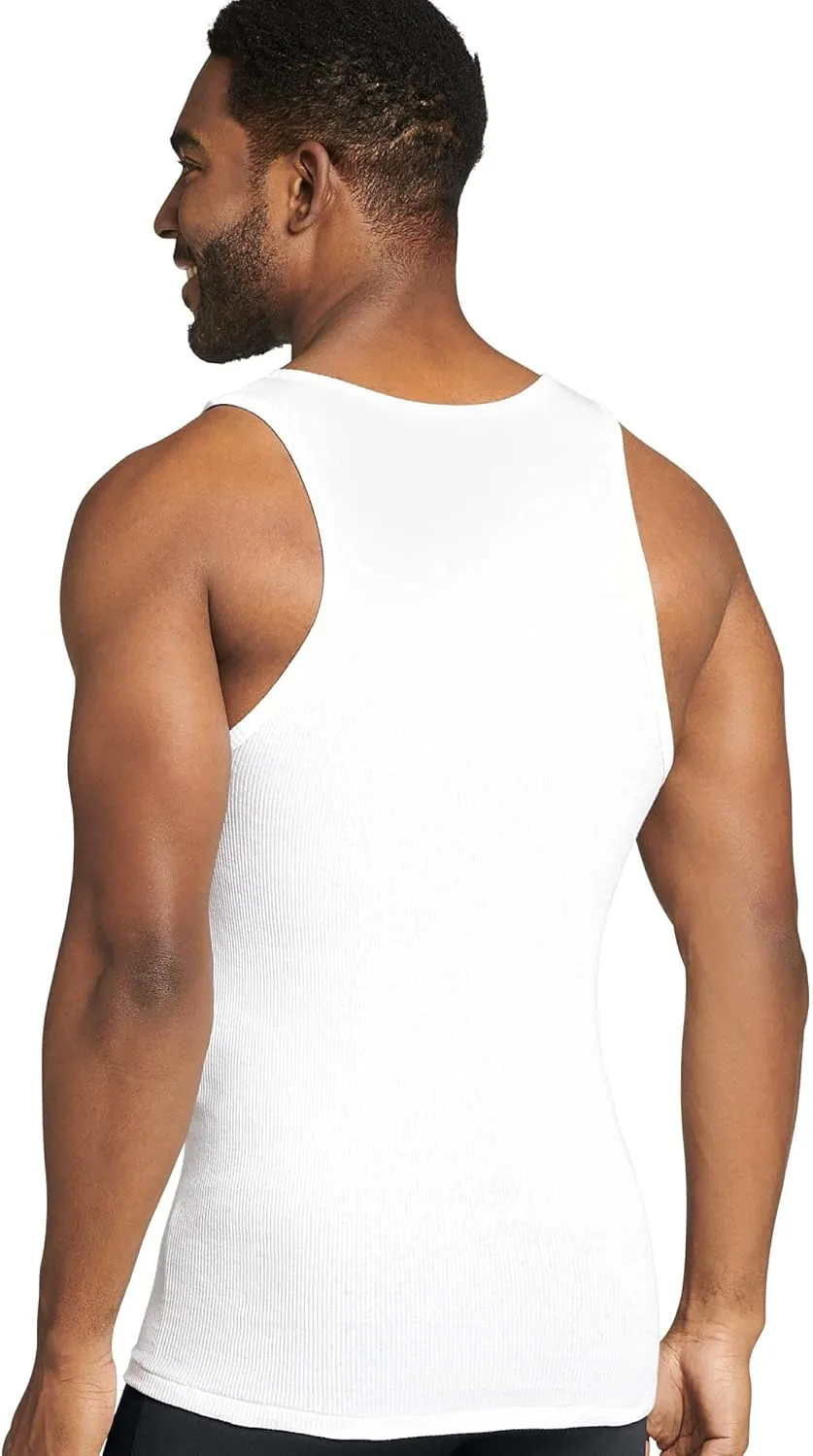 Jockey Men's Undershirt 100% Cotton Tall Man A-Shirt Tank - 3 Pack
