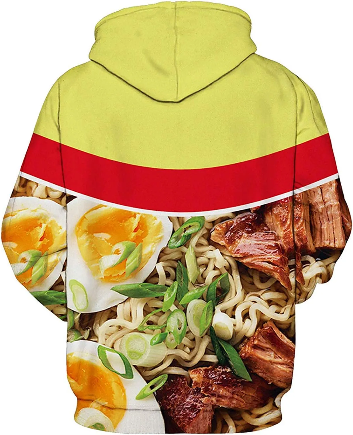Keasmto 3D Ramen Chicken Noodle Soup Hoodie Beef Sweatshirt For Men Women Cotton Cute
