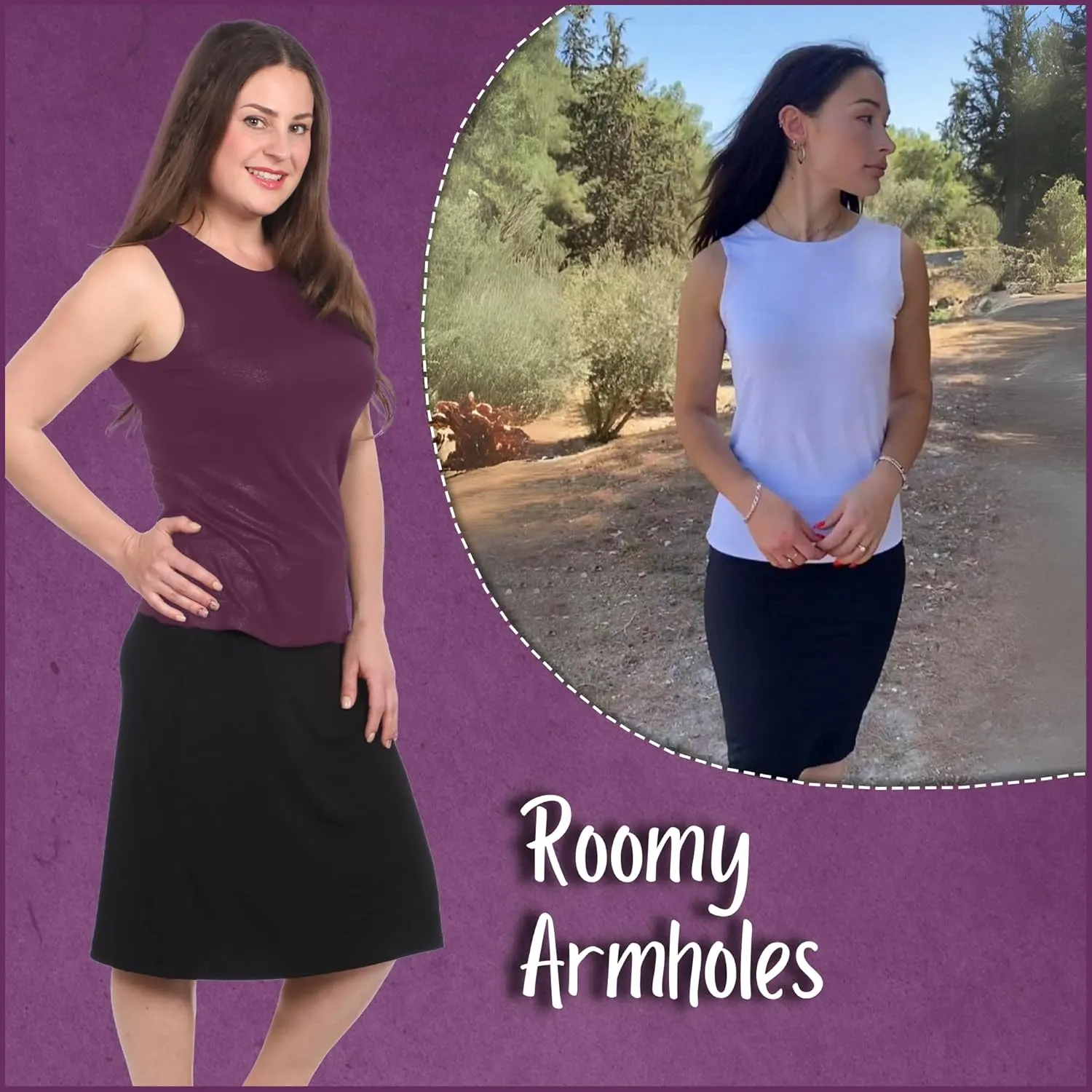Kosher Casual Modest High Neck Tank Top for Women Full-Shoulder Sleeveless Shell