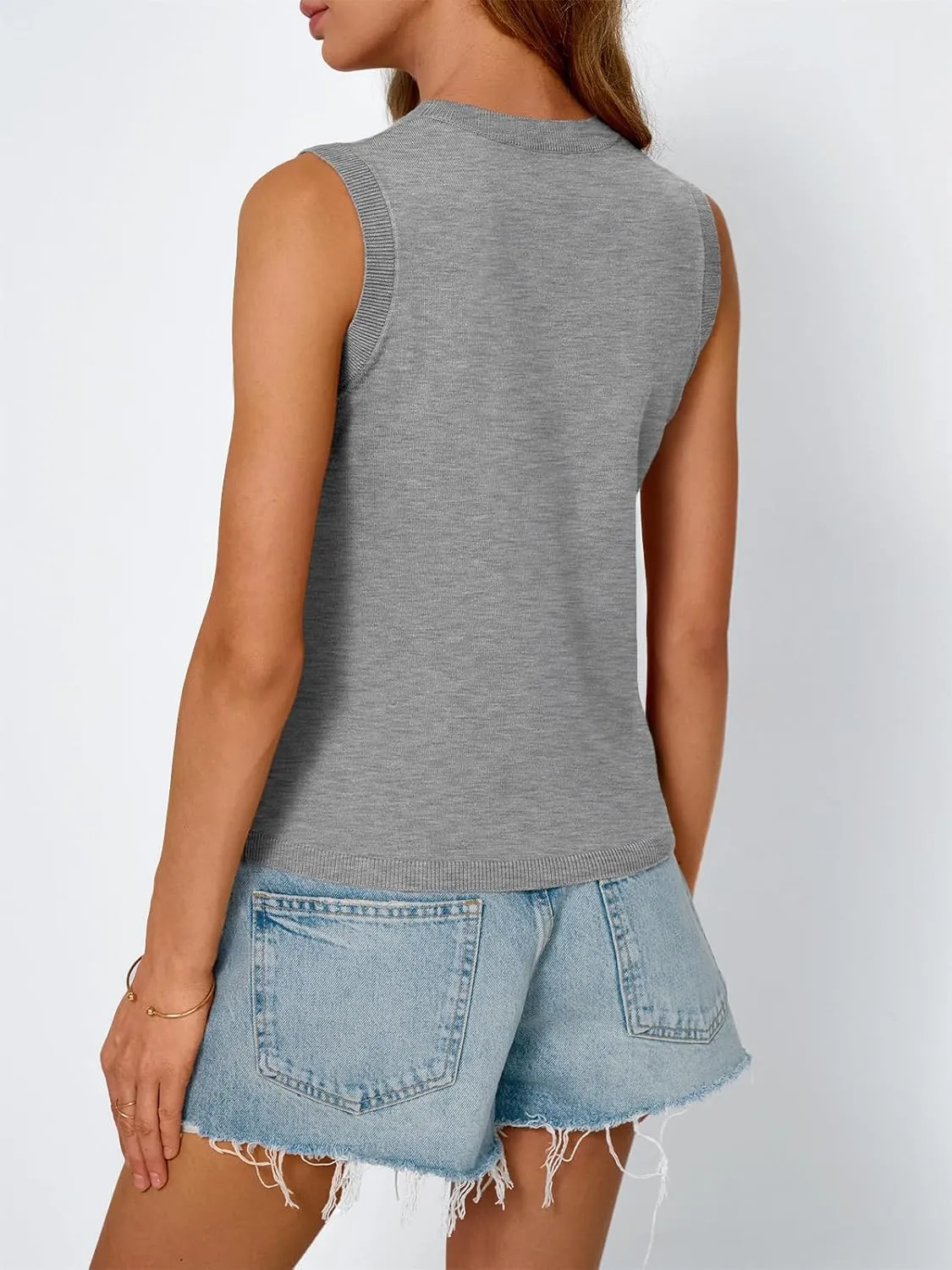 LILLUSORY Womens Tank Tops Sweater Vest Sleeveless Cute Shirts Dressy Casual Clothes Spring Summer Outfits Trendy 2025