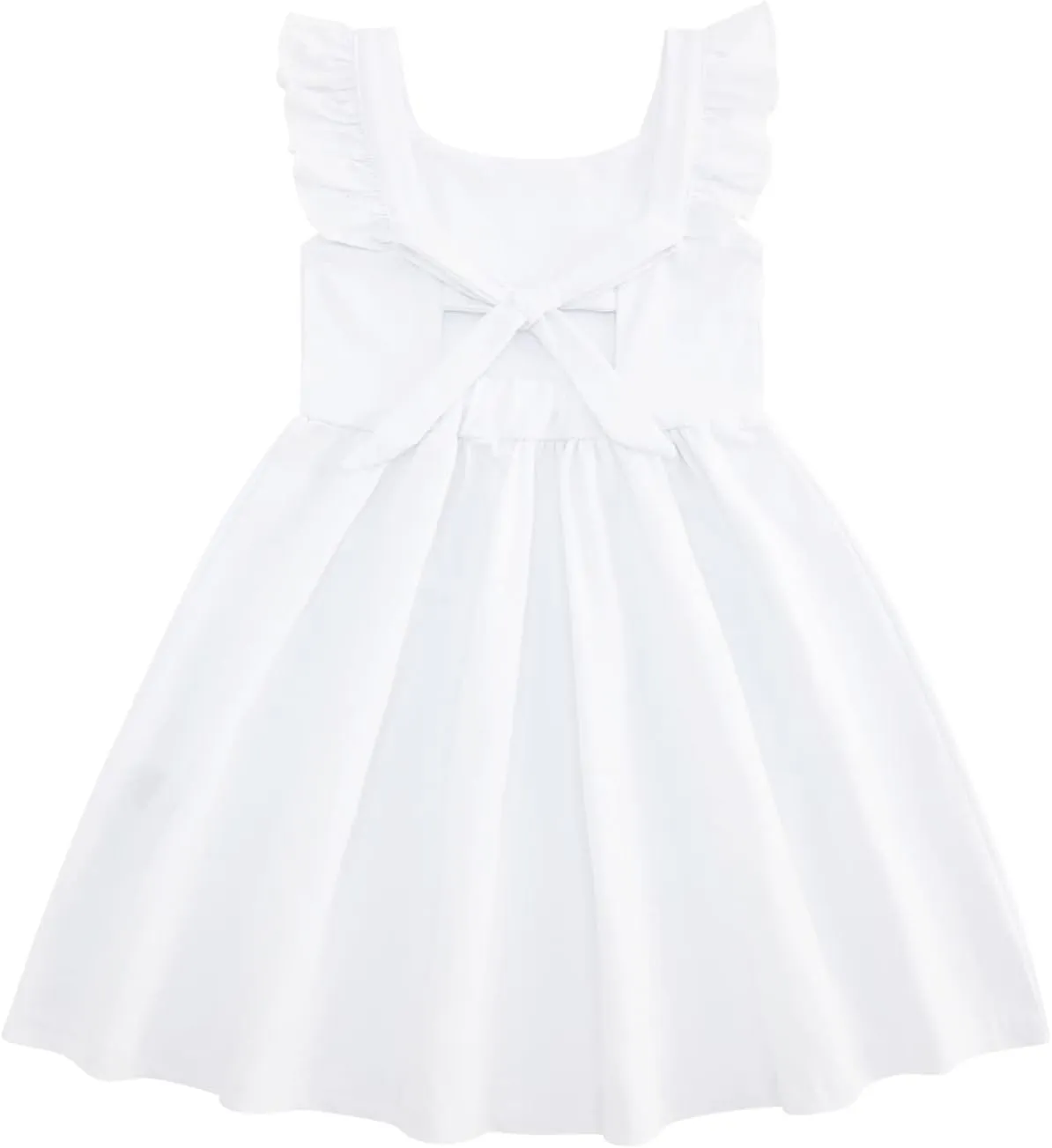 Little Girls Tie Back Dress Kids Vintage Sundress Casual Sleeveless Dresses 3-7 Years