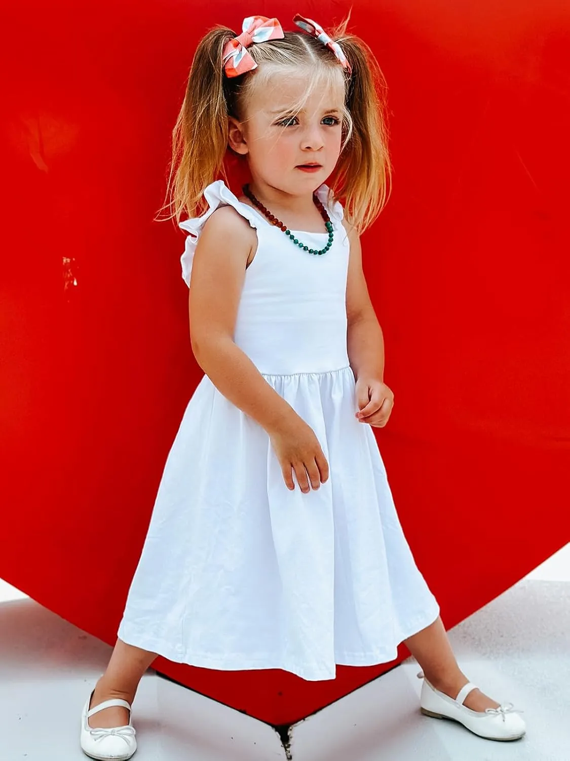 Little Girls Tie Back Dress Kids Vintage Sundress Casual Sleeveless Dresses 3-7 Years