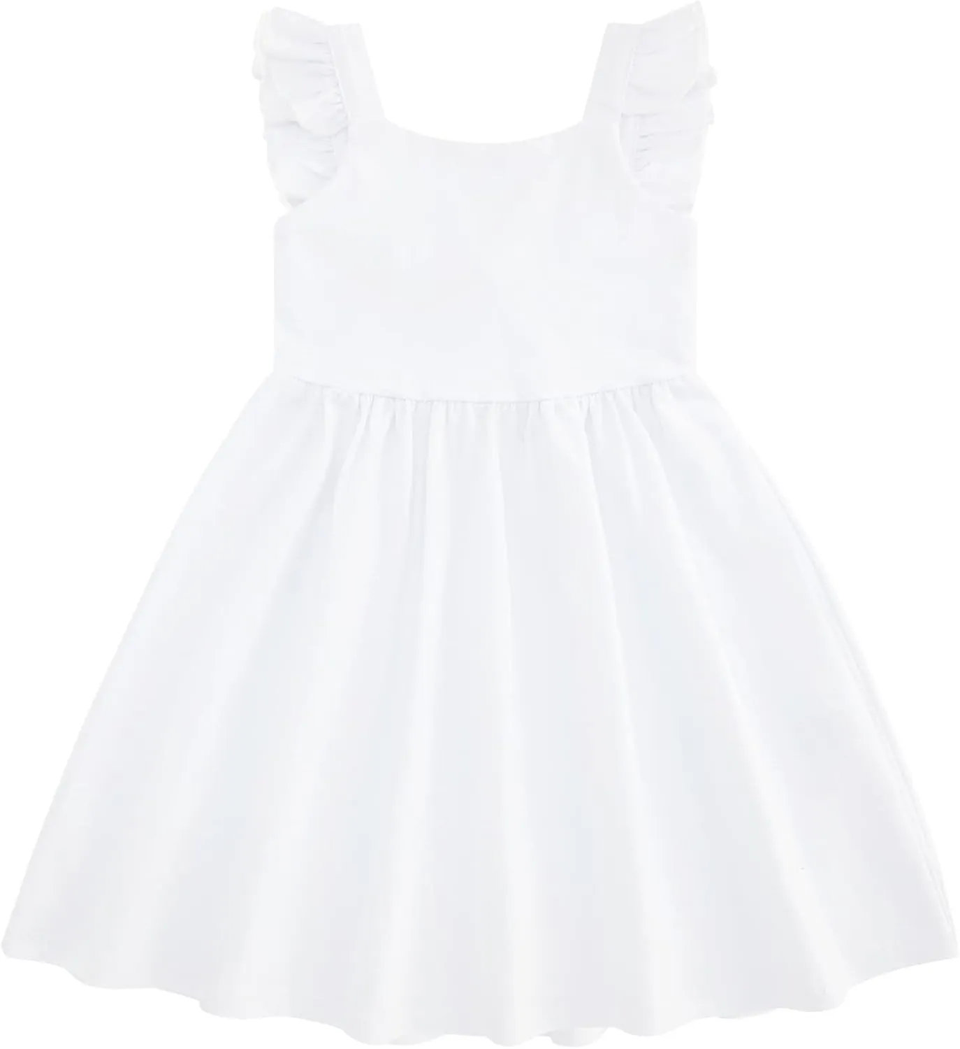 Little Girls Tie Back Dress Kids Vintage Sundress Casual Sleeveless Dresses 3-7 Years