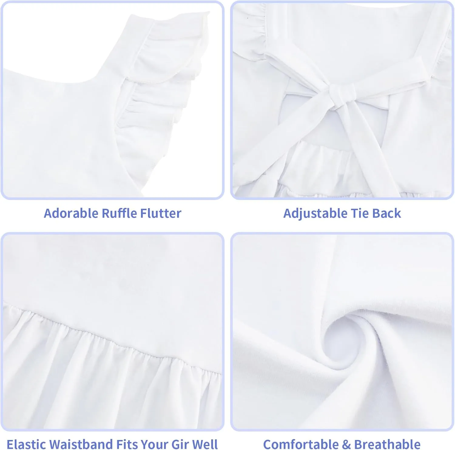 Little Girls Tie Back Dress Kids Vintage Sundress Casual Sleeveless Dresses 3-7 Years