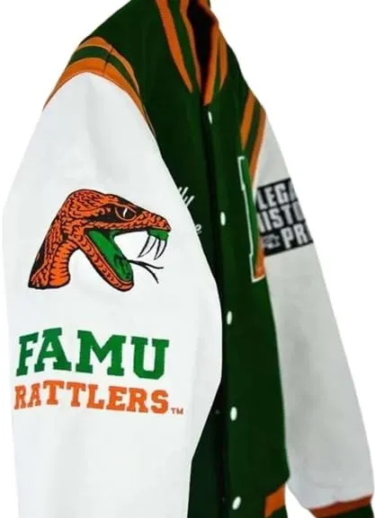 Men Florida A&M Wool Varsity jacket | University Motto 2.0 Letterman Jacket | Florida Leather Sleeve Bomber Jacket