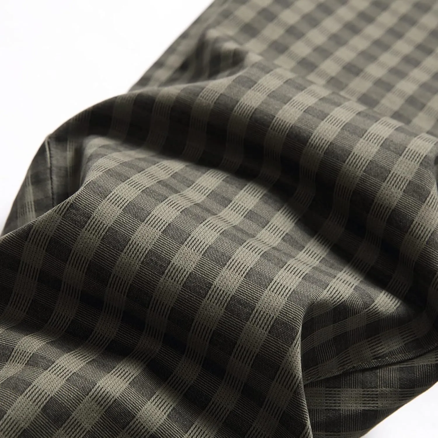 Men Linen Pants Fashion Casual Plaid Printed Straight Legs Slim Fit Buckle Zipper Suit Pants Classic Work Trouser