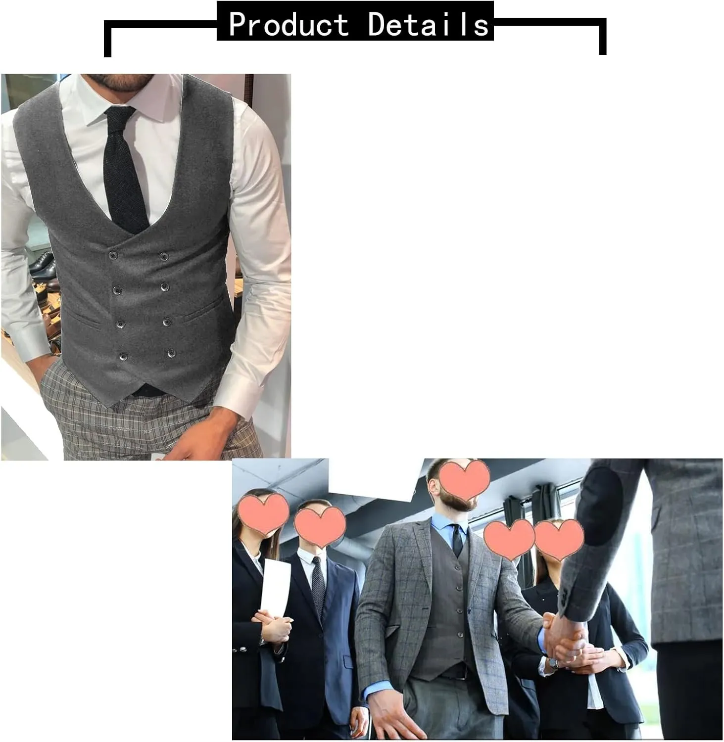 Men Suit Vest,Retro U Neck Double-Breasted Warm Business Waistcoat Casual Wear,Male Gentleman,for Suit,Tuxedo,Wedding (Color : Green, Size : XX-Large)