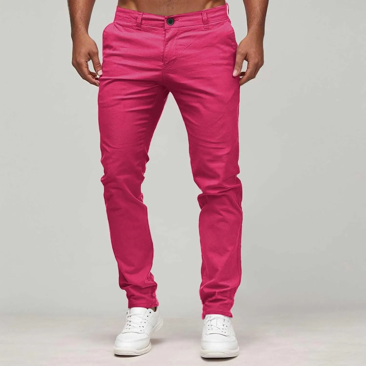 Mens Chinos Dress Pants Slim Fit Skinny Stretch Casual Pants Lightweight Comfy Hiking Travel Slacks Trousers 2024