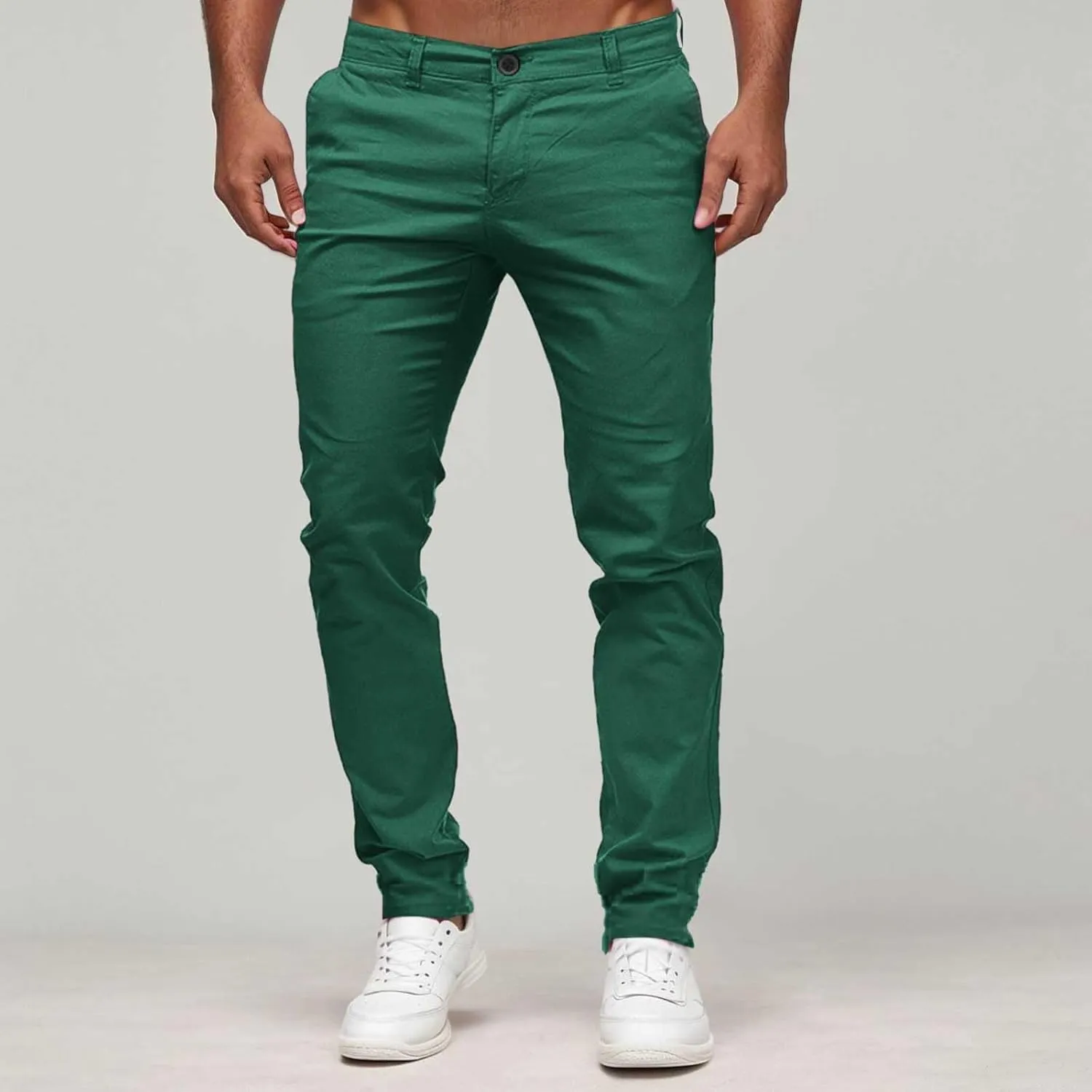 Mens Chinos Dress Pants Slim Fit Skinny Stretch Casual Pants Lightweight Comfy Hiking Travel Slacks Trousers 2024