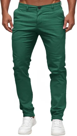 Mens Chinos Dress Pants Slim Fit Skinny Stretch Casual Pants Lightweight Comfy Hiking Travel Slacks Trousers 2024