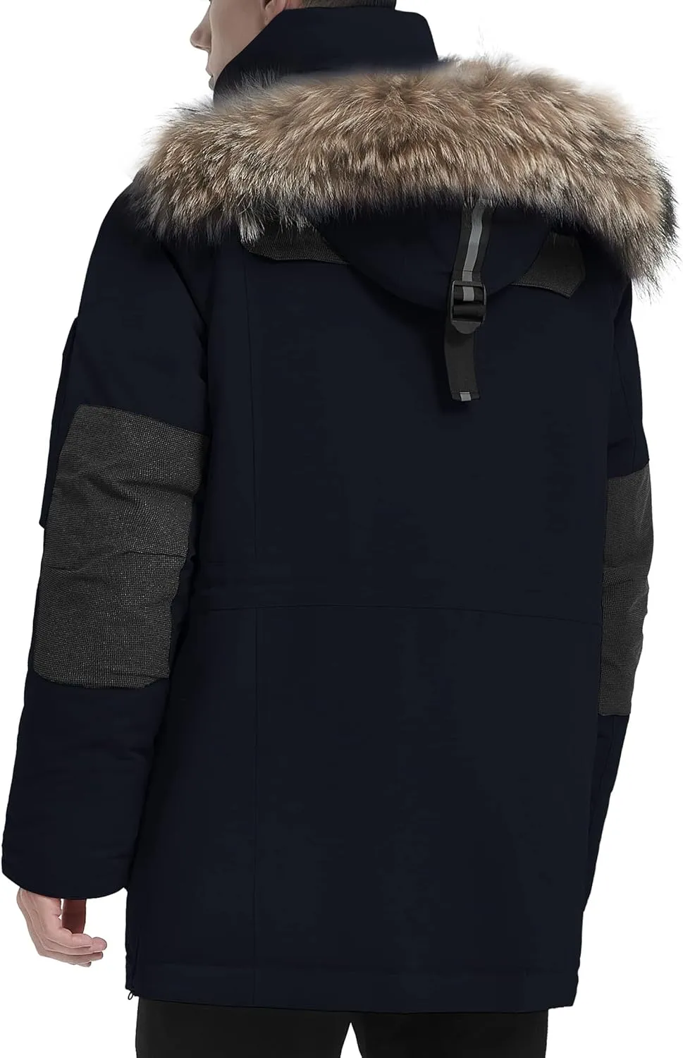 Men's Down Parka Extreme Warm Winter Jacket with Real Fur Hood Short/Long