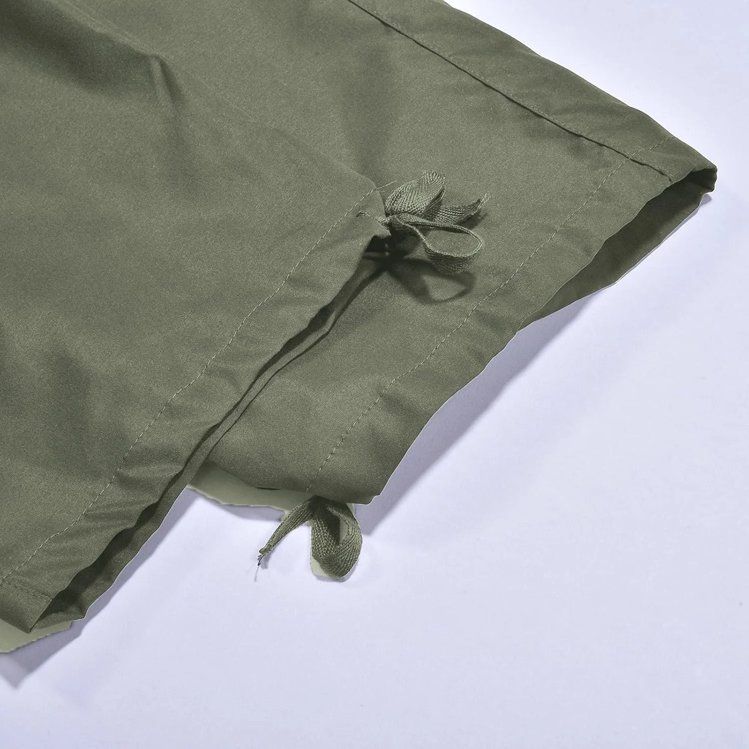 Mens Loose Cargo Pants Sports Hat Multi Woven Pocket Foot Rope Solid Pants Street Cargo Baggy Camo Tactical Trousers