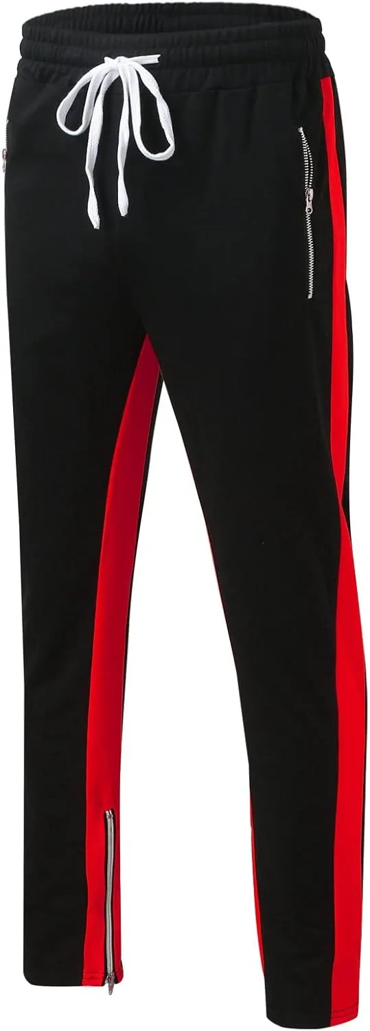 Men's Pants Men's Hiphop Pants Comfy Solid Color Lace-Up Track Cuff Workout Pants with Open Bottom Running