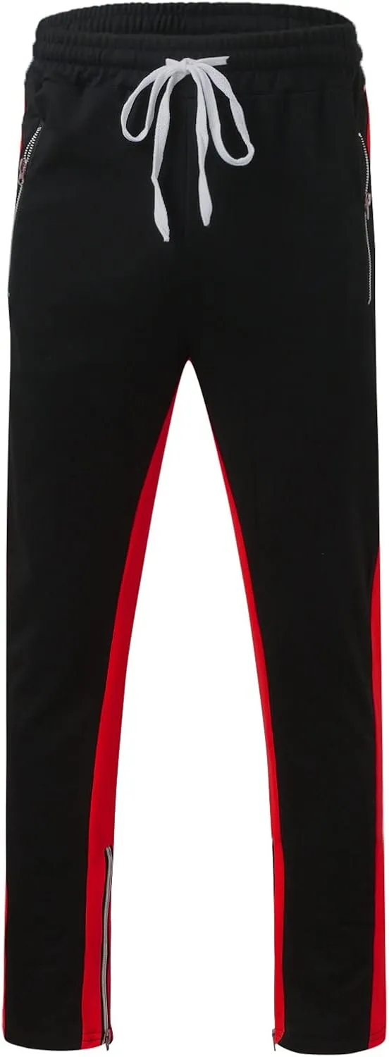 Men's Pants Men's Hiphop Pants Comfy Solid Color Lace-Up Track Cuff Workout Pants with Open Bottom Running
