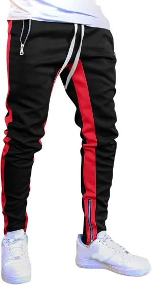 Men's Pants Men's Hiphop Pants Comfy Solid Color Lace-Up Track Cuff Workout Pants with Open Bottom Running