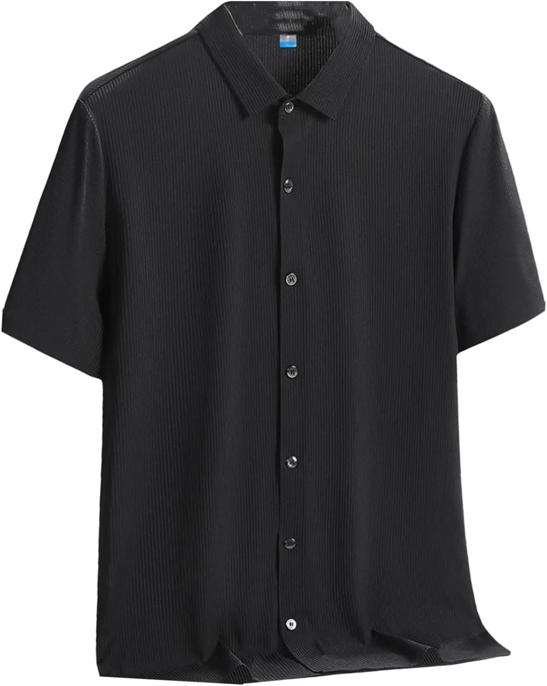 Men's Plus Size Summer Cooling Nylon Silk Quick Dry Shirts Breathable Solid Casual Short Sleeve Shirt Blouse