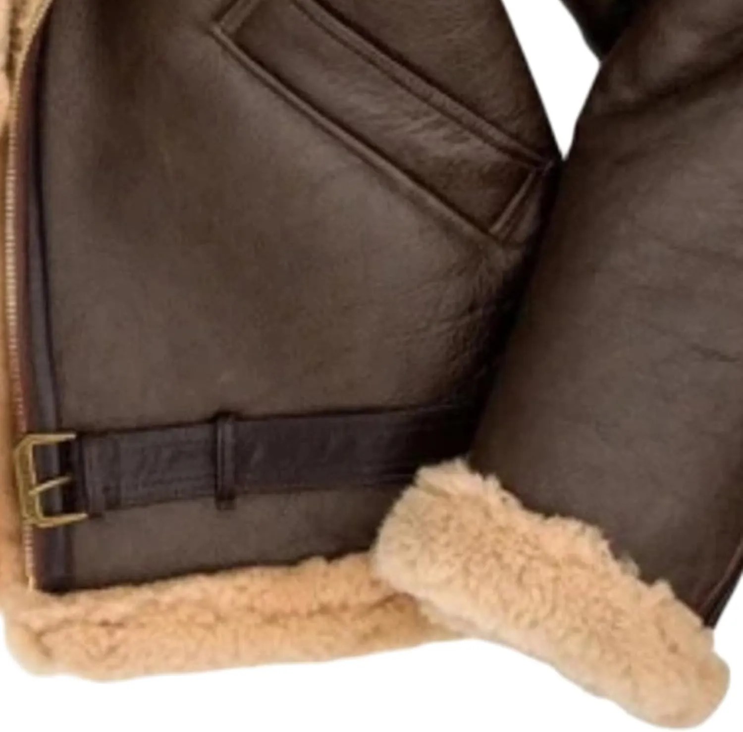 Men's Sherpa Fur Jacket Warm Winter Faux Shearling B3 Bomber Coat Men Thickened Lapel Motorcycle Leather Outwear