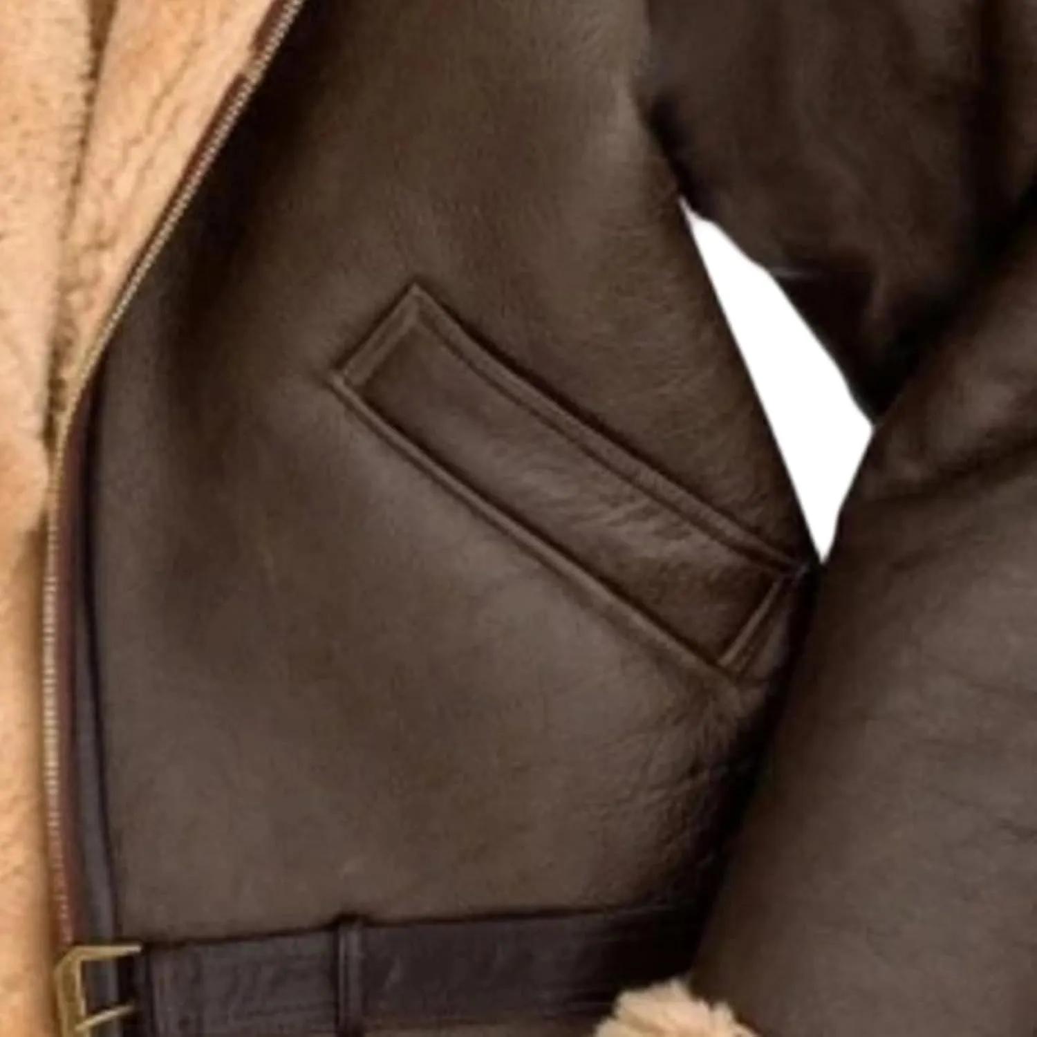Men's Sherpa Fur Jacket Warm Winter Faux Shearling B3 Bomber Coat Men Thickened Lapel Motorcycle Leather Outwear