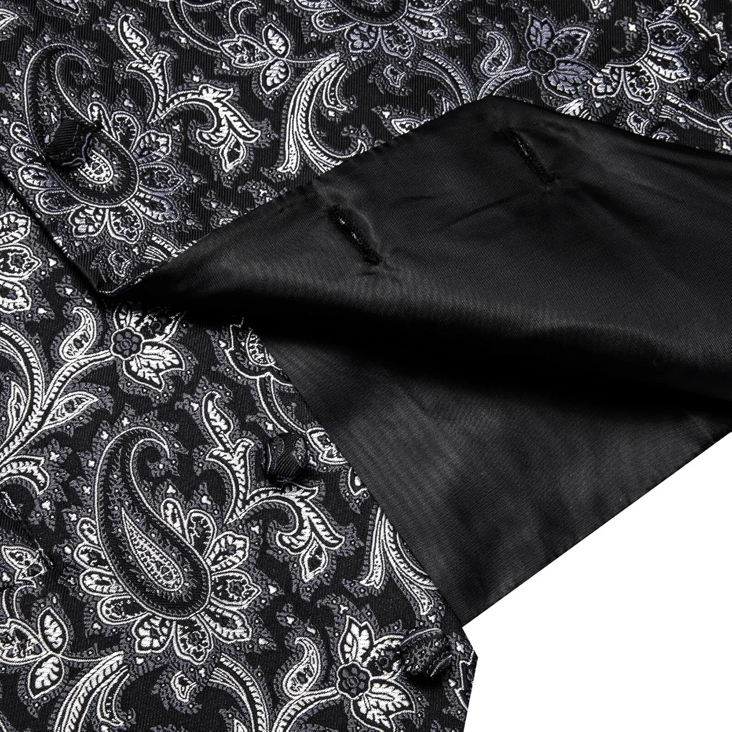 Mens Victorian Vest Tie Set Silk Paisley Suit Vests Formal Waistcoat Gothic Steampunk Vest with Notched Lapels