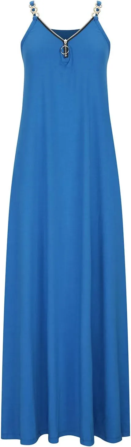 NaRHbrg Women's 2025 Summer Beach Dress Casual Sleeveless V Neck Spaghetti Strap Maxi Dresses Flowy Long Boho Sundress