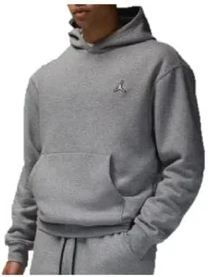 Nike Jordan Brooklyn Fleece Men's Pullover Hoodie (as1, alpha, xx_l, regular, regular, Carbon Heather/White)