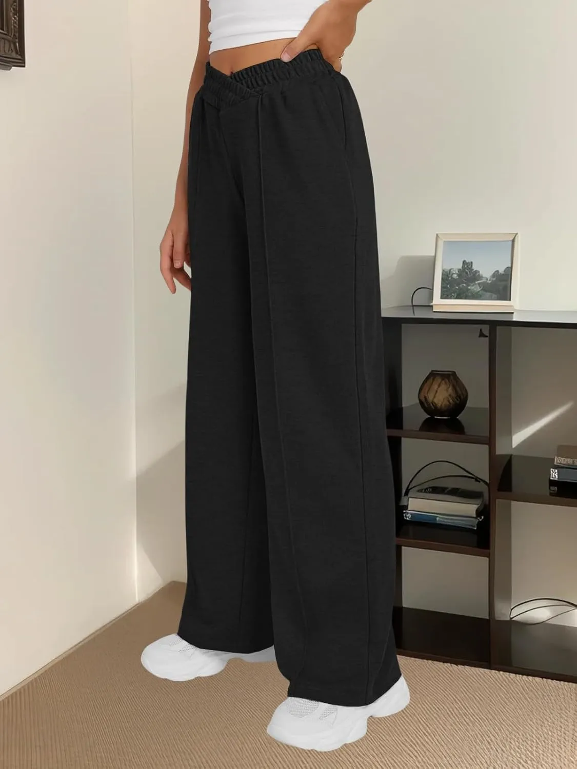 niyokki Womens Sweatpants Wide Leg Long Pants Casual Baggy Flare Sweats