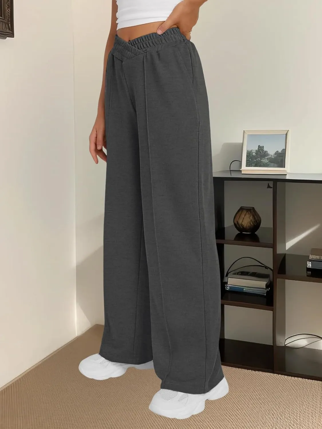 niyokki Womens Sweatpants Wide Leg Long Pants Casual Baggy Flare Sweats