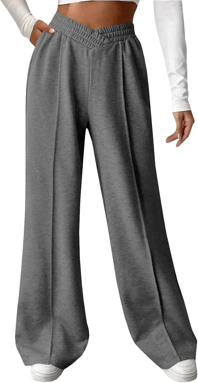 niyokki Womens Sweatpants Wide Leg Long Pants Casual Baggy Flare Sweats