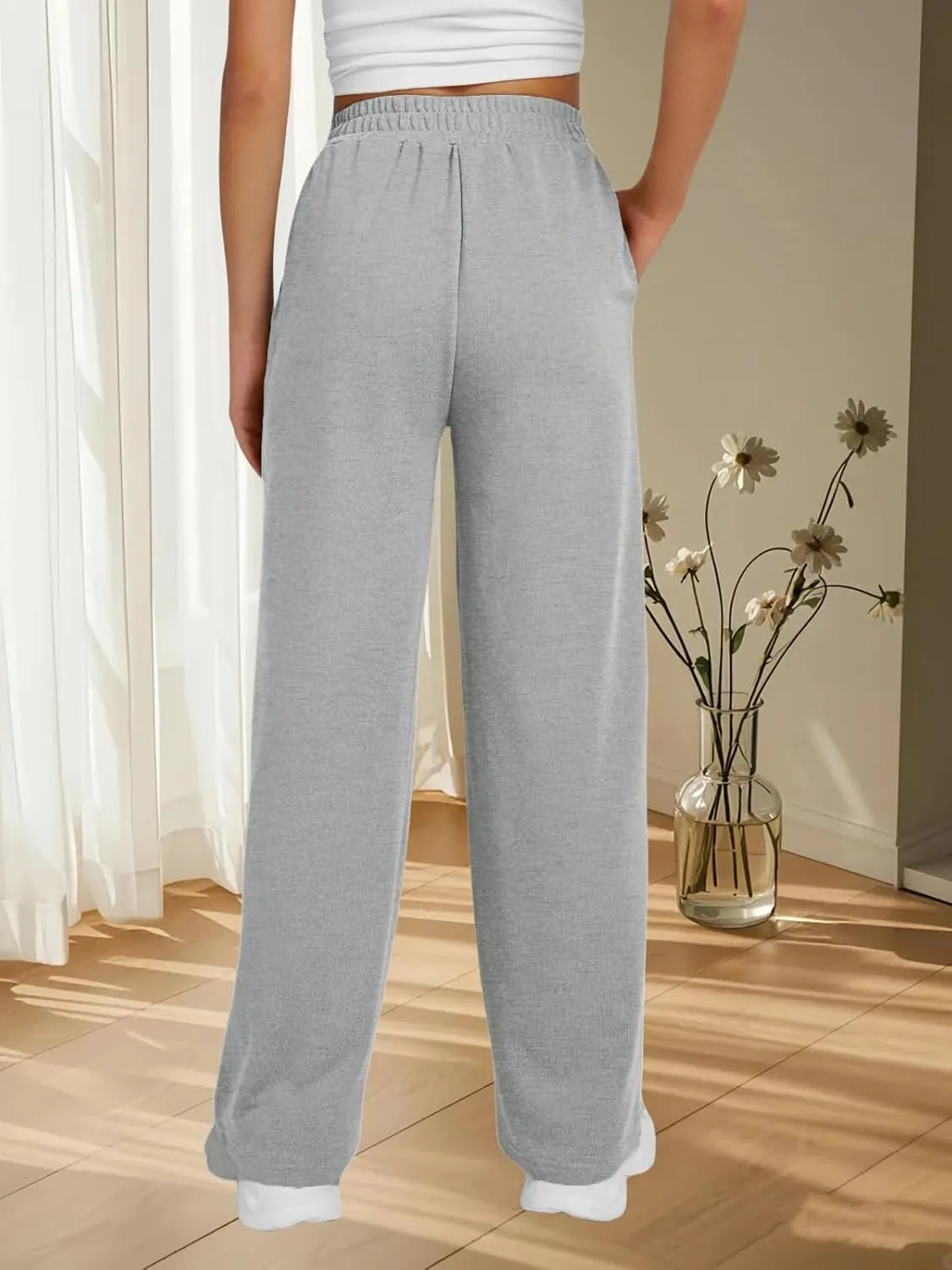 niyokki Womens Sweatpants Wide Leg Long Pants Casual Baggy Flare Sweats