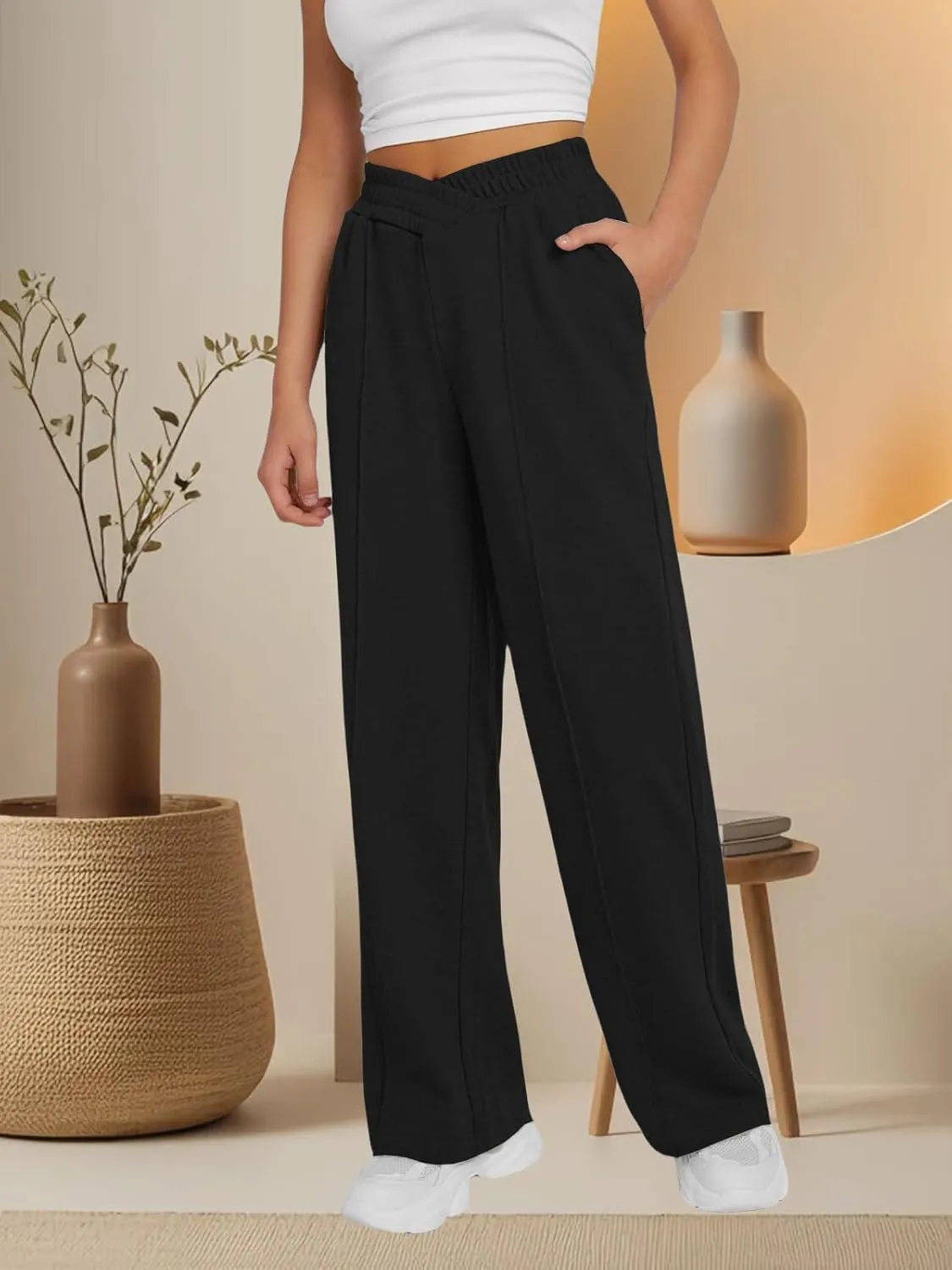 niyokki Womens Sweatpants Wide Leg Long Pants Casual Baggy Flare Sweats