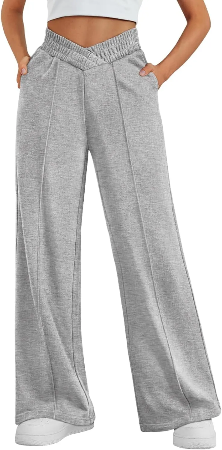 niyokki Womens Sweatpants Wide Leg Long Pants Casual Baggy Flare Sweats