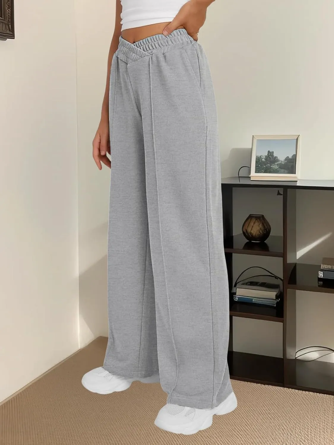 niyokki Womens Sweatpants Wide Leg Long Pants Casual Baggy Flare Sweats