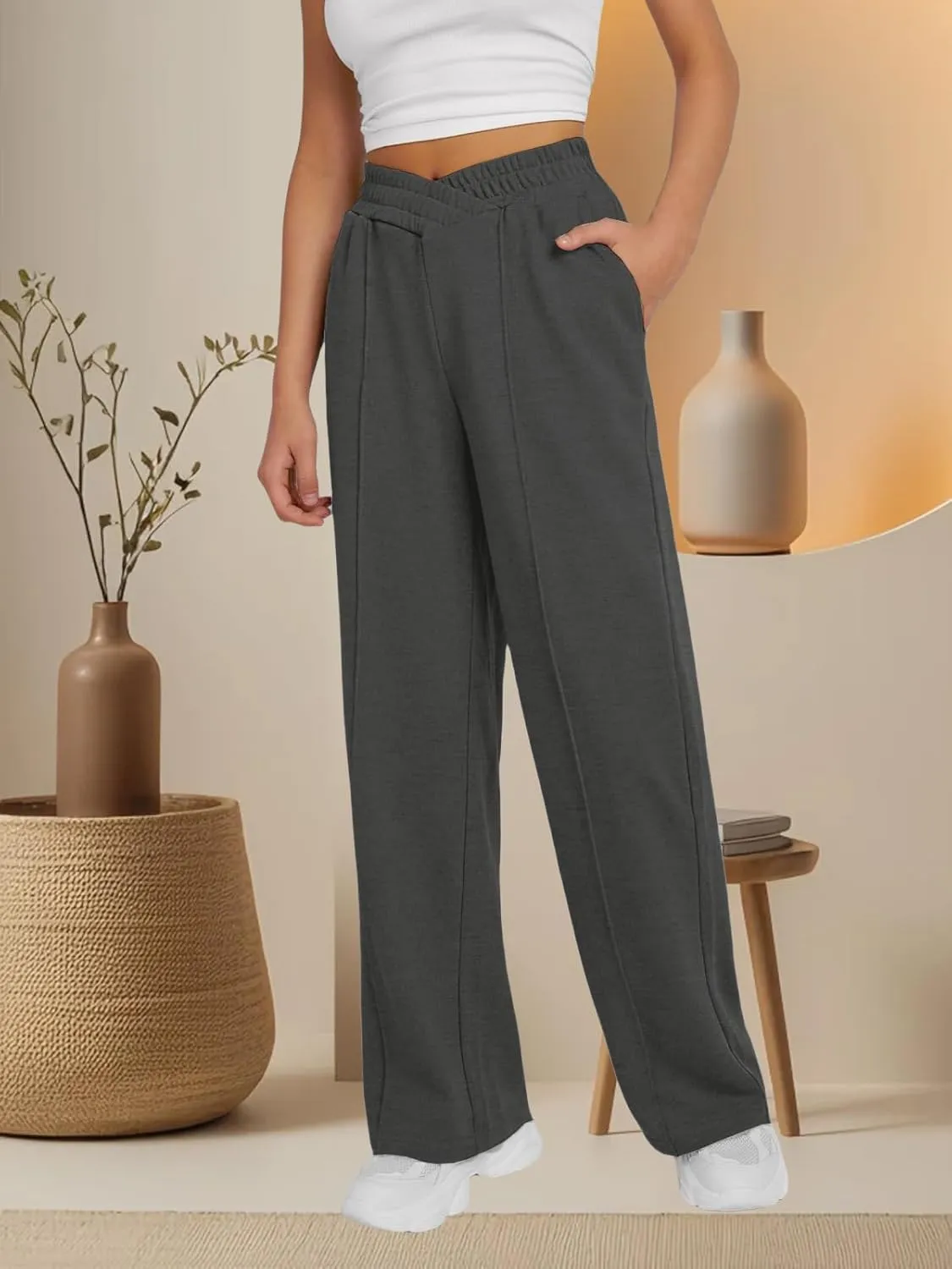 niyokki Womens Sweatpants Wide Leg Long Pants Casual Baggy Flare Sweats