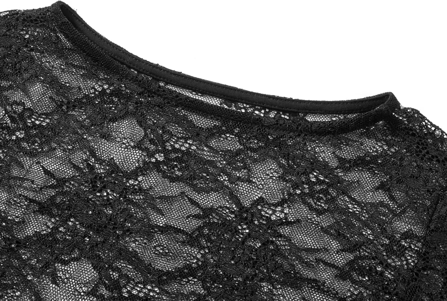 NUFIWI Women Floral Lace 2 Piece Outfits Long Sleeve Lace Mesh Shirt Top Bodycon Maxi Skirt Matching Set Streetwear