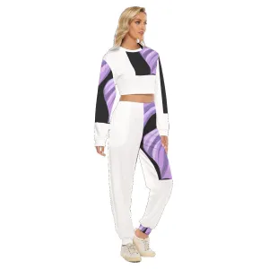omen's Crop Sweatshirt Suit - Futuristic Block