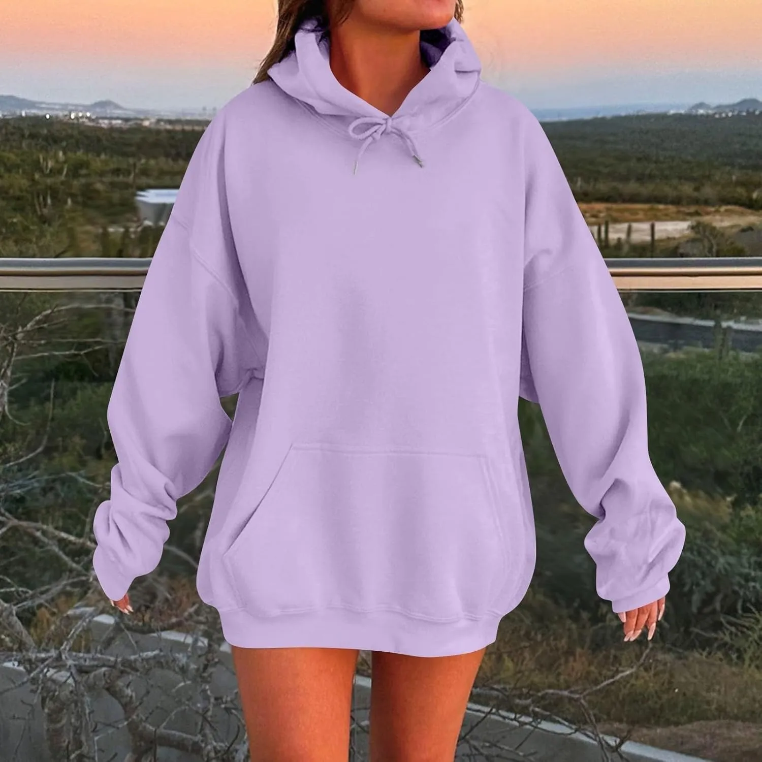 Oversized Hoodies for Women Drop Shoulder Fleece Sweatshirts Plus Size Pullover Tops 2024 Fashion Preppy Clothes