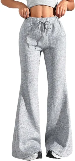 Oversized Wide Leg Sweatpants Women Elastic Drawstring Straight Leg Sweatpants Low Waisted Baggy Lounge Pants Pocket