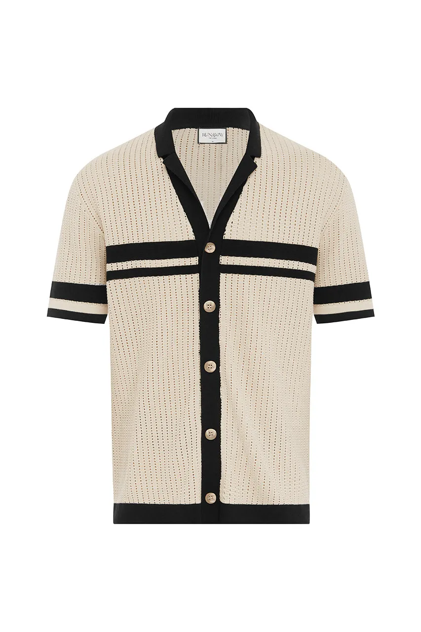 OWEN SHIRT - SAND/BLACK