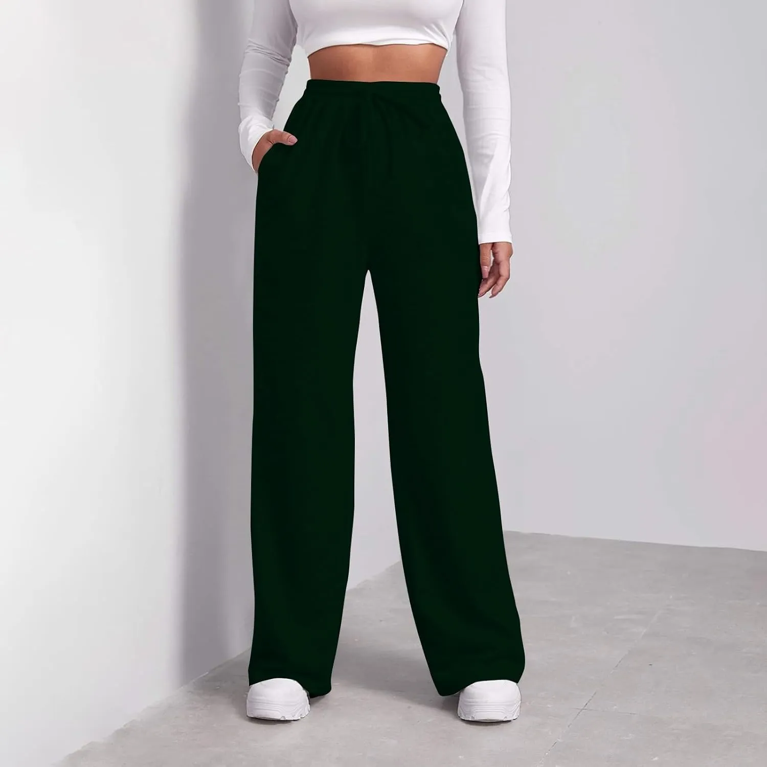 Pants for Women, Cotton Linen High Waist Wide Leg Pants Straight Summer