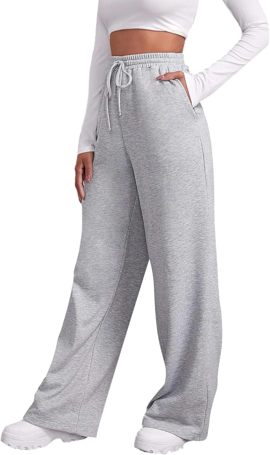 Pants for Women, Cotton Linen High Waist Wide Leg Pants Straight Summer
