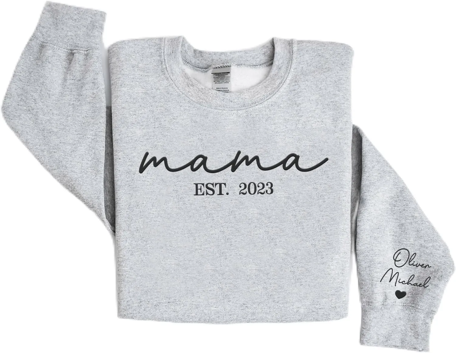 Premium Custom Embroidered Hoodie, Oversized Mama Crewneck Sweatshirts Women, Gifts For Mothers - Size S to 4XL