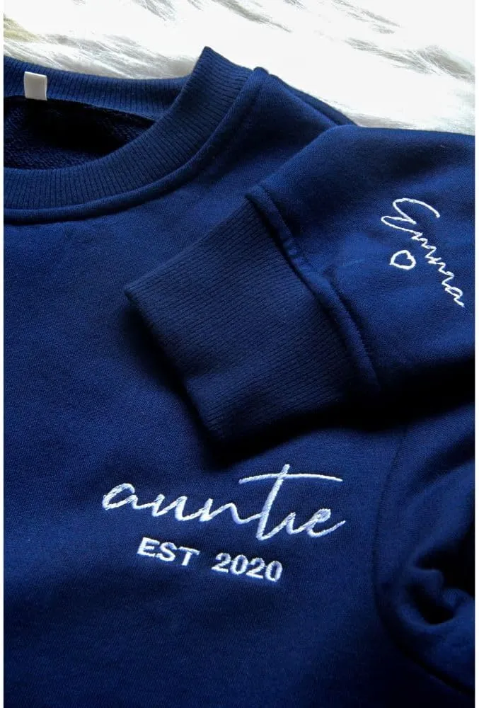 Premium Custom Embroidered Hoodie, Oversized Mama Crewneck Sweatshirts Women, Gifts For Mothers - Size S to 4XL