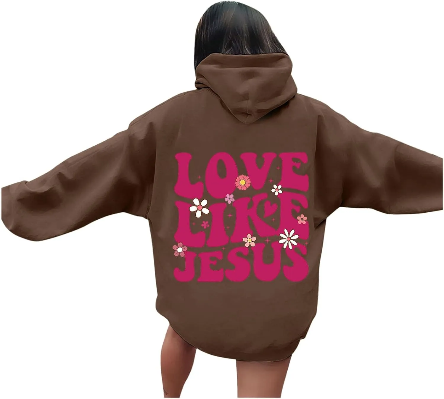 Preppy Hoodies Womens Hoodie Fall Graphic Long Sleeve Drawstring Hooded Pocket Pullover Sweatshirts