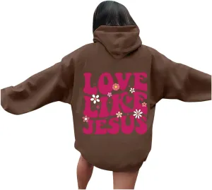 Preppy Hoodies Womens Hoodie Fall Graphic Long Sleeve Drawstring Hooded Pocket Pullover Sweatshirts