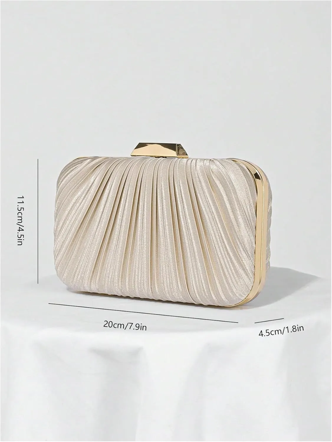 QWINEE Women's Shell Shaped Clutch Purse Ruched Mini Crossbody Bag Elegant Evening Handbag with Chain Strap