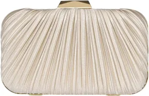 QWINEE Women's Shell Shaped Clutch Purse Ruched Mini Crossbody Bag Elegant Evening Handbag with Chain Strap