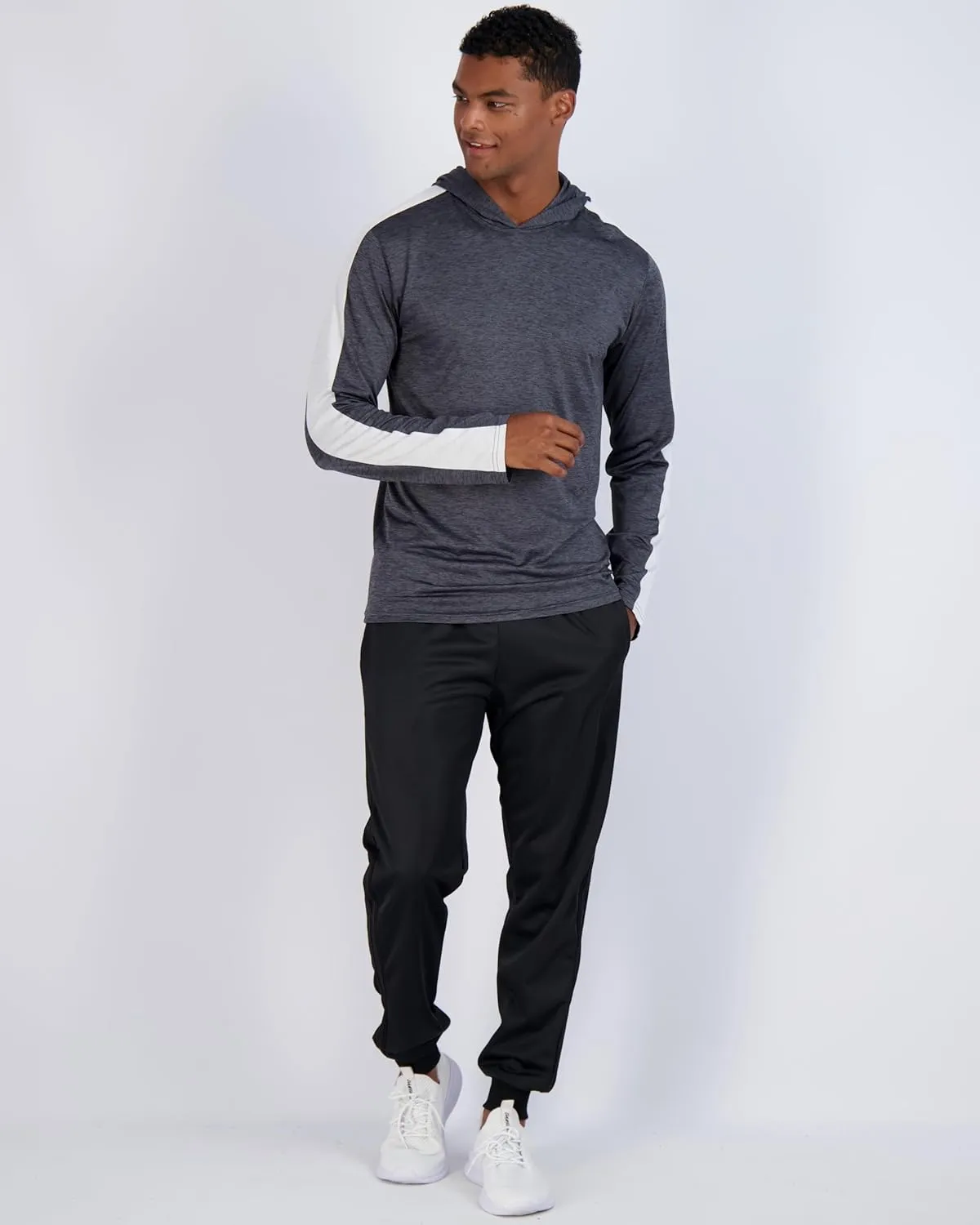 Real Essentials 3 Pack: Men's Dry Fit Wicking Long Sleeve Fishing Active Hoodie Pullover Sweatshirt (Big & Tall)